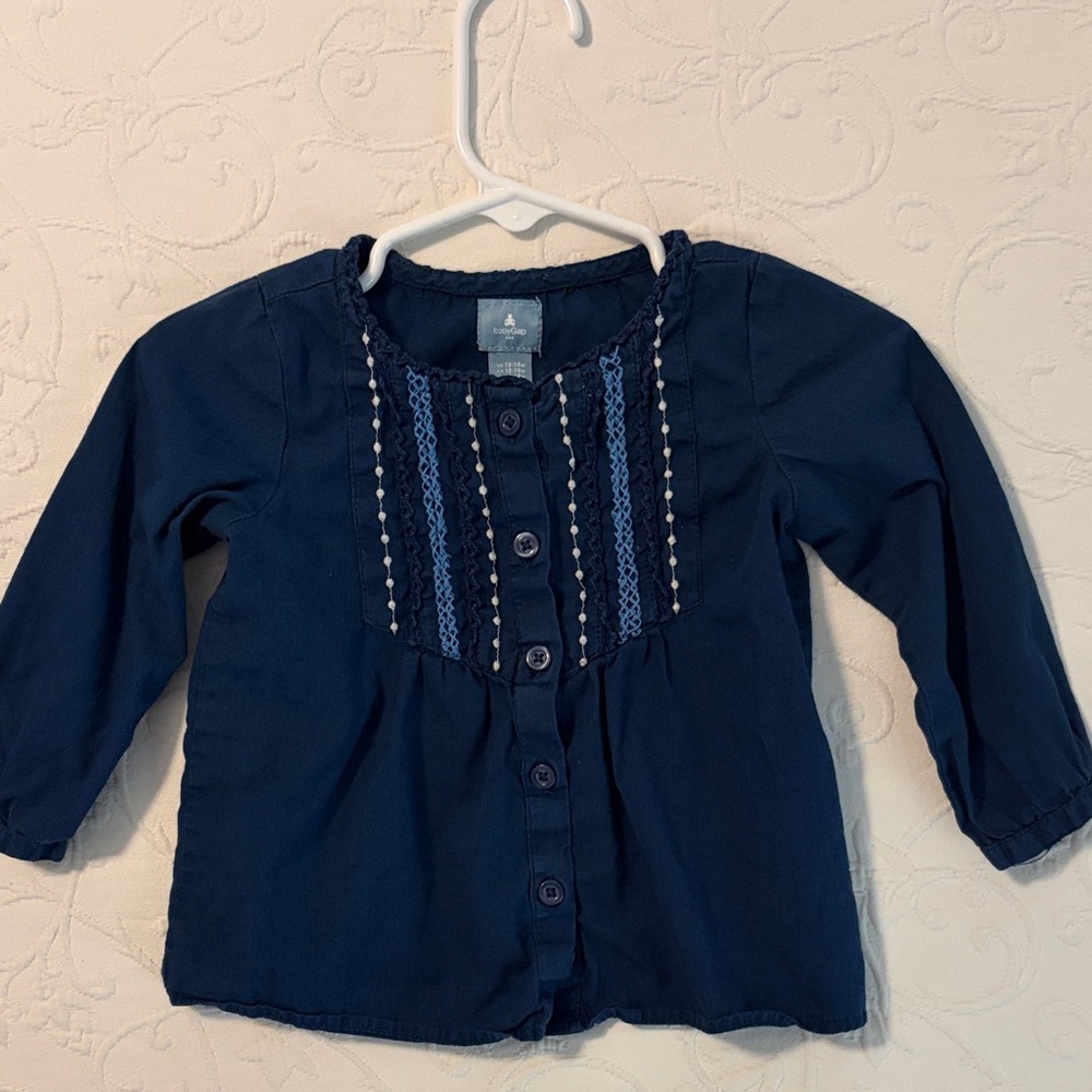 GAP Navy Button Down Kids Shirt